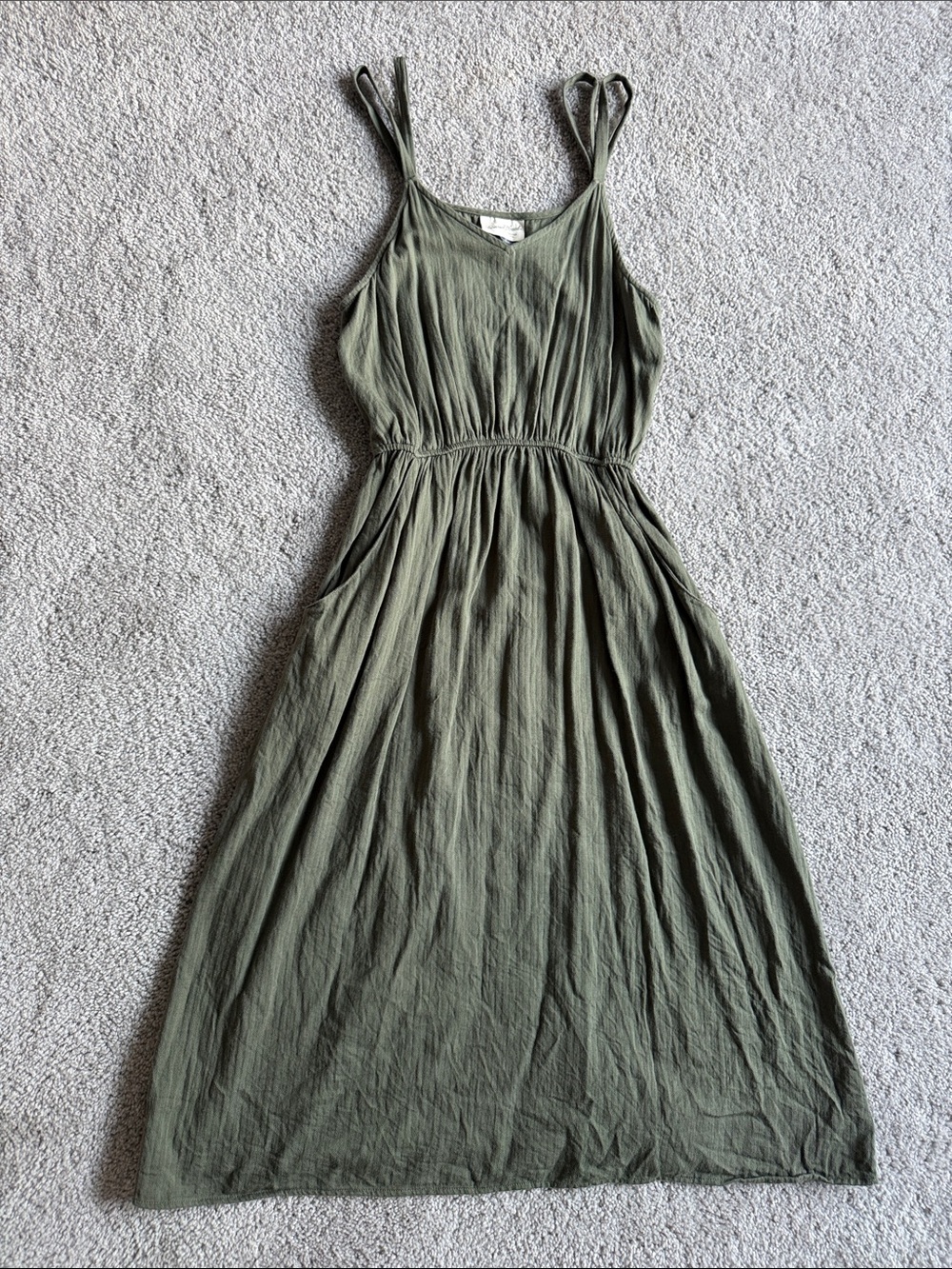 Universal Thread Olive Green Spaghetti Strap Maxi Dress
